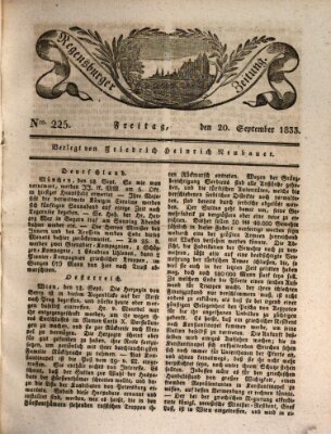 Regensburger Zeitung Freitag 20. September 1833