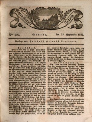 Regensburger Zeitung Montag 23. September 1833