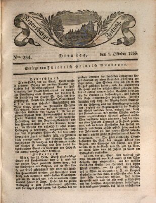 Regensburger Zeitung Dienstag 1. Oktober 1833