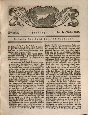 Regensburger Zeitung Freitag 4. Oktober 1833