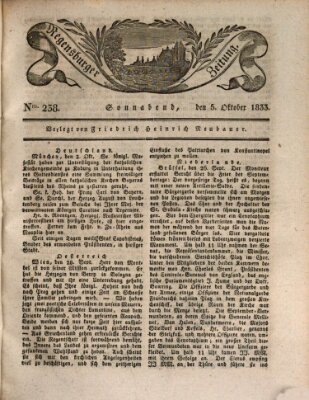 Regensburger Zeitung Samstag 5. Oktober 1833