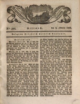 Regensburger Zeitung Mittwoch 9. Oktober 1833