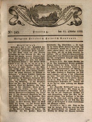 Regensburger Zeitung Freitag 11. Oktober 1833