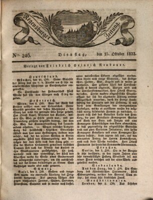 Regensburger Zeitung Dienstag 15. Oktober 1833