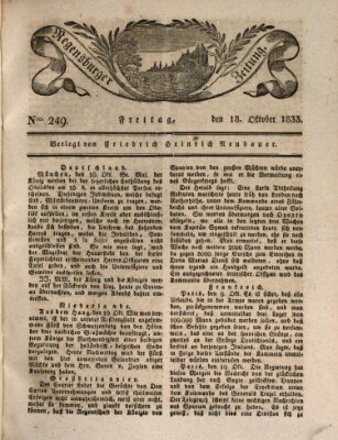 Regensburger Zeitung Freitag 18. Oktober 1833