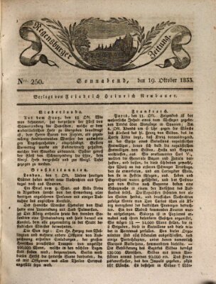 Regensburger Zeitung Samstag 19. Oktober 1833