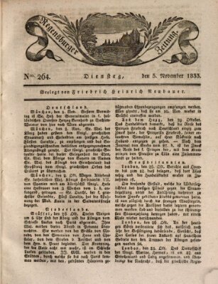 Regensburger Zeitung Dienstag 5. November 1833