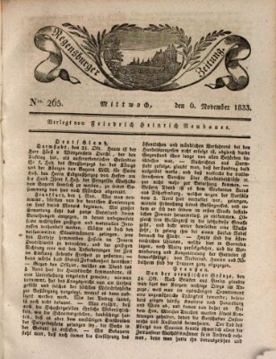 Regensburger Zeitung Mittwoch 6. November 1833