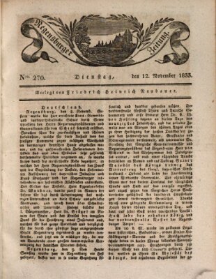 Regensburger Zeitung Dienstag 12. November 1833