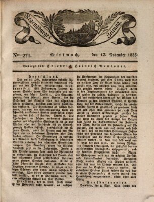 Regensburger Zeitung Mittwoch 13. November 1833