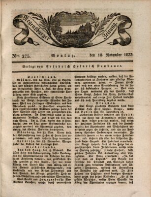 Regensburger Zeitung Montag 18. November 1833