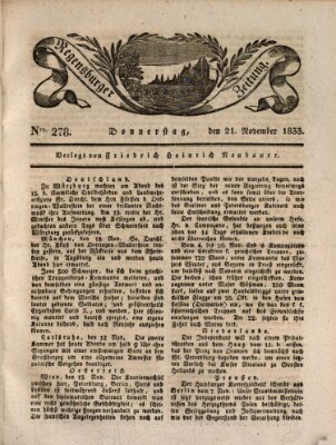 Regensburger Zeitung Donnerstag 21. November 1833