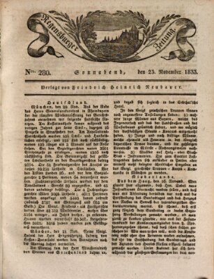 Regensburger Zeitung Samstag 23. November 1833