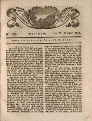 Regensburger Zeitung Mittwoch 27. November 1833