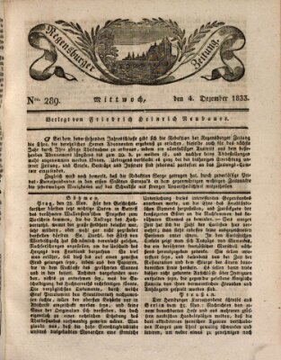 Regensburger Zeitung Mittwoch 4. Dezember 1833