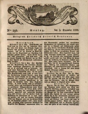 Regensburger Zeitung Montag 9. Dezember 1833