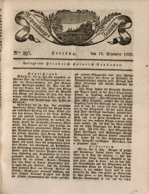 Regensburger Zeitung Freitag 13. Dezember 1833