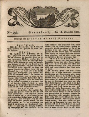 Regensburger Zeitung Samstag 14. Dezember 1833