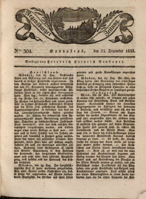 Regensburger Zeitung Samstag 21. Dezember 1833