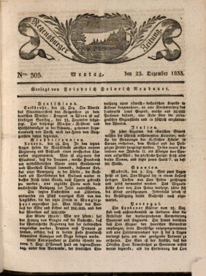 Regensburger Zeitung Montag 23. Dezember 1833