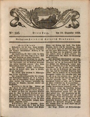 Regensburger Zeitung Dienstag 24. Dezember 1833