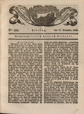 Regensburger Zeitung Freitag 27. Dezember 1833
