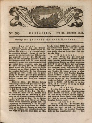 Regensburger Zeitung Samstag 28. Dezember 1833