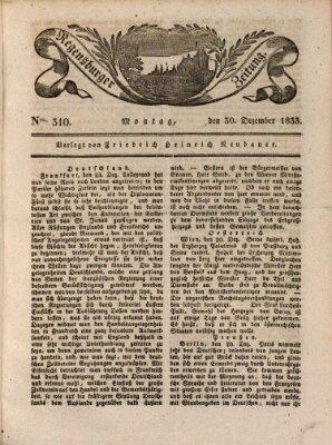 Regensburger Zeitung Montag 30. Dezember 1833