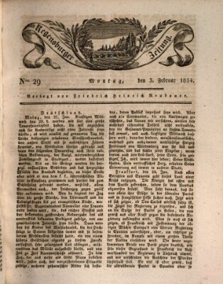 Regensburger Zeitung Montag 3. Februar 1834