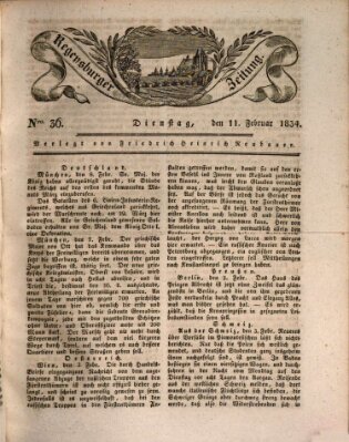 Regensburger Zeitung Dienstag 11. Februar 1834