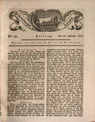 Regensburger Zeitung Freitag 21. Februar 1834