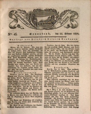 Regensburger Zeitung Samstag 22. Februar 1834