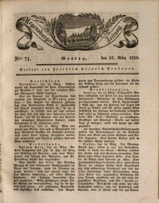 Regensburger Zeitung Montag 24. März 1834