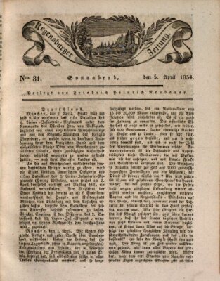 Regensburger Zeitung Samstag 5. April 1834