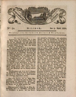 Regensburger Zeitung Mittwoch 9. April 1834