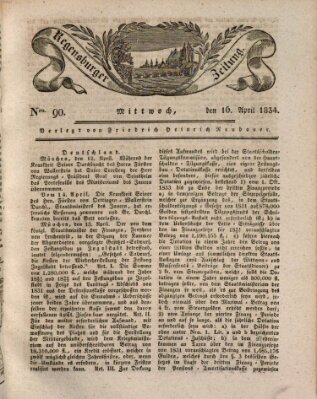 Regensburger Zeitung Mittwoch 16. April 1834