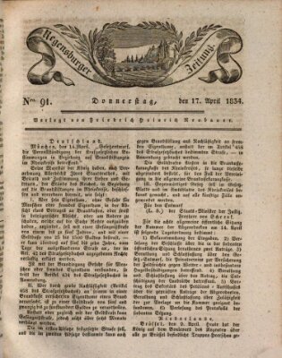 Regensburger Zeitung Donnerstag 17. April 1834