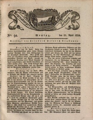 Regensburger Zeitung Montag 21. April 1834