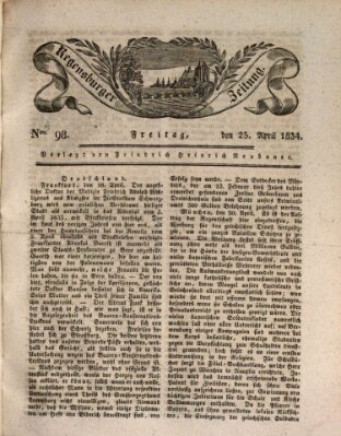 Regensburger Zeitung Freitag 25. April 1834