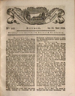 Regensburger Zeitung Mittwoch 30. April 1834