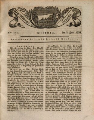 Regensburger Zeitung Dienstag 3. Juni 1834