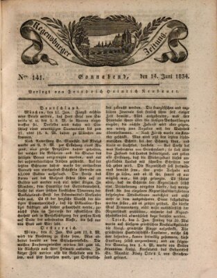 Regensburger Zeitung Samstag 14. Juni 1834