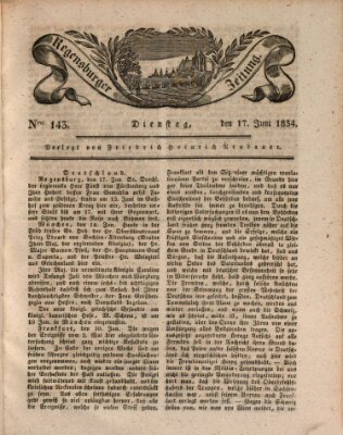 Regensburger Zeitung Dienstag 17. Juni 1834