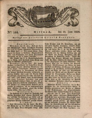 Regensburger Zeitung Mittwoch 18. Juni 1834