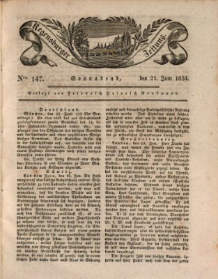 Regensburger Zeitung Samstag 21. Juni 1834