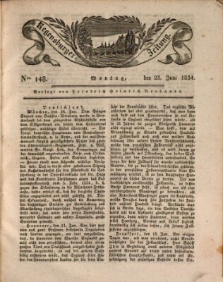 Regensburger Zeitung Montag 23. Juni 1834