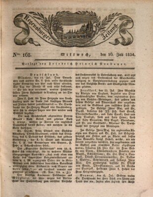 Regensburger Zeitung Mittwoch 16. Juli 1834