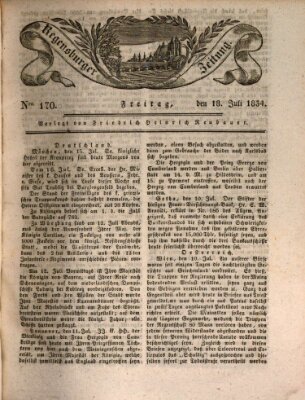 Regensburger Zeitung Freitag 18. Juli 1834