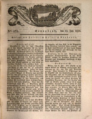 Regensburger Zeitung Samstag 19. Juli 1834