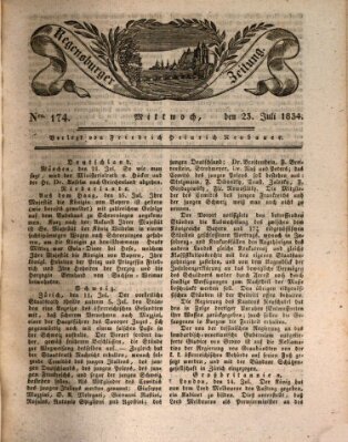 Regensburger Zeitung Mittwoch 23. Juli 1834